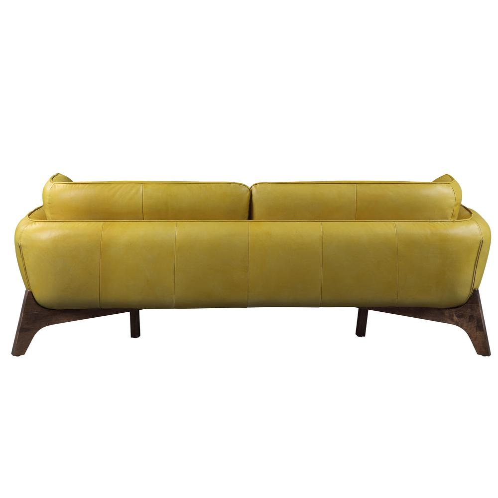 Pesach Sofa, Mustard Leather