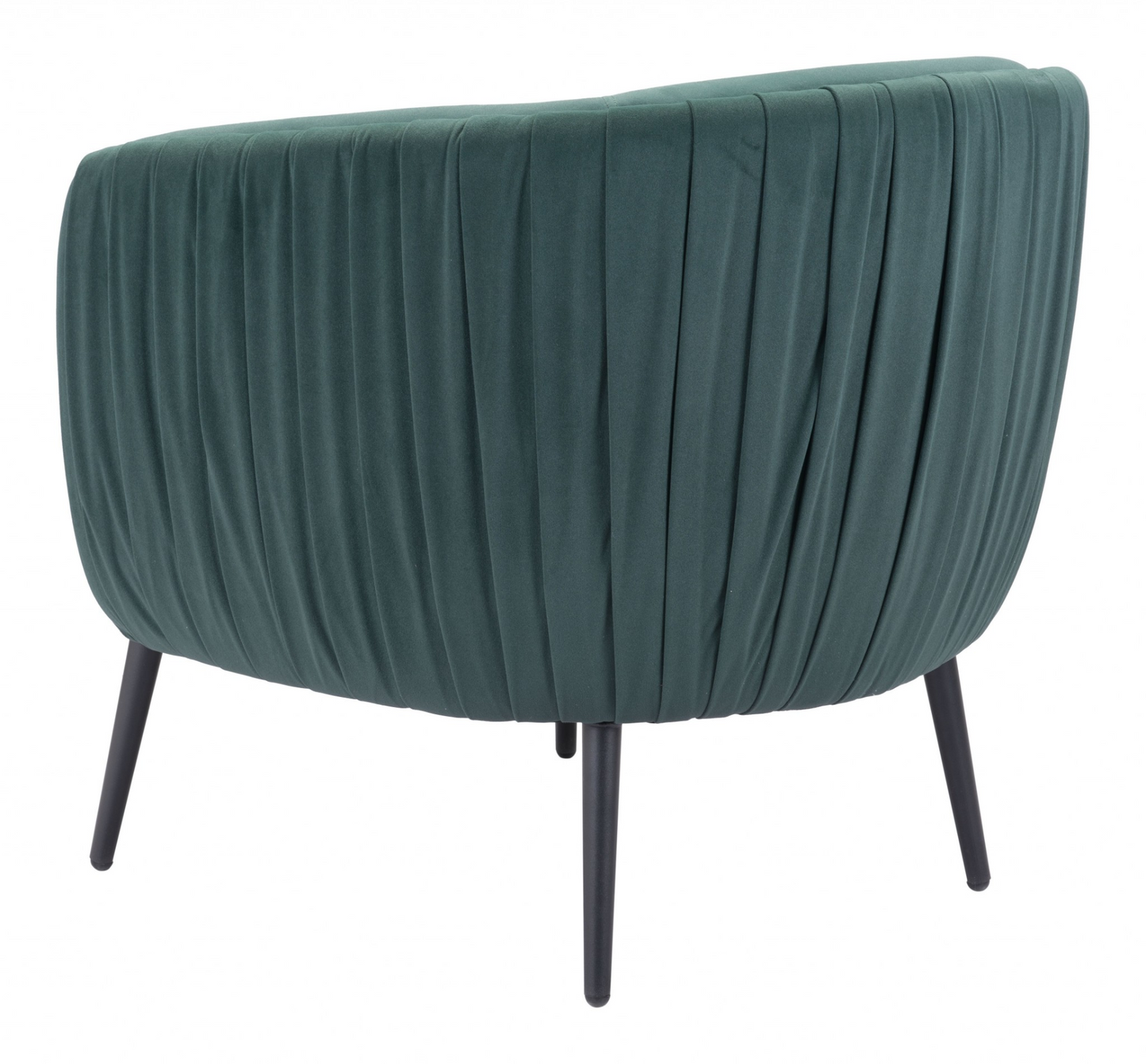 Sammy Dark Green And Black Velvet Barrel Chair