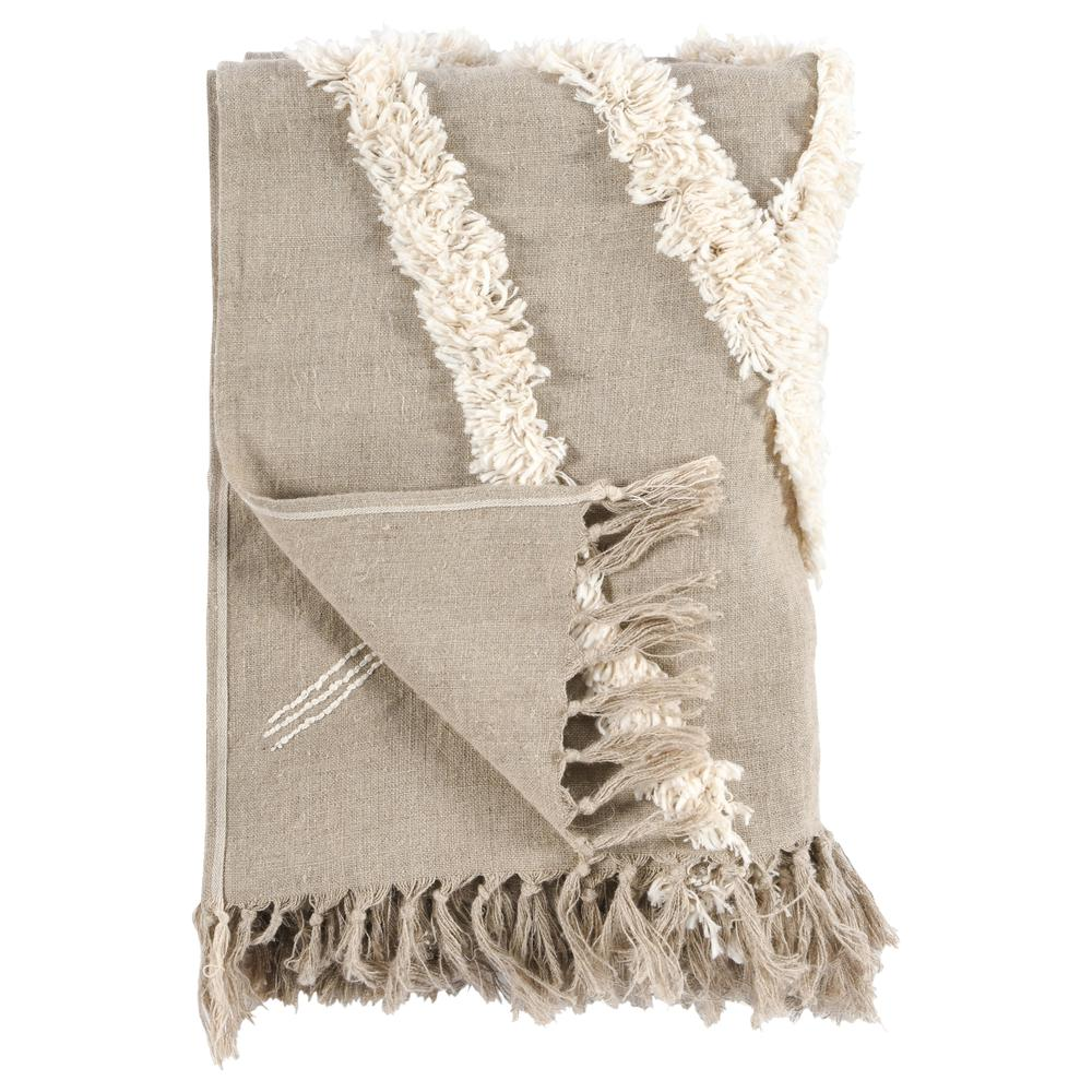 Rowan 50"x 70" Throw Blanket in Ivory by Kosas Home