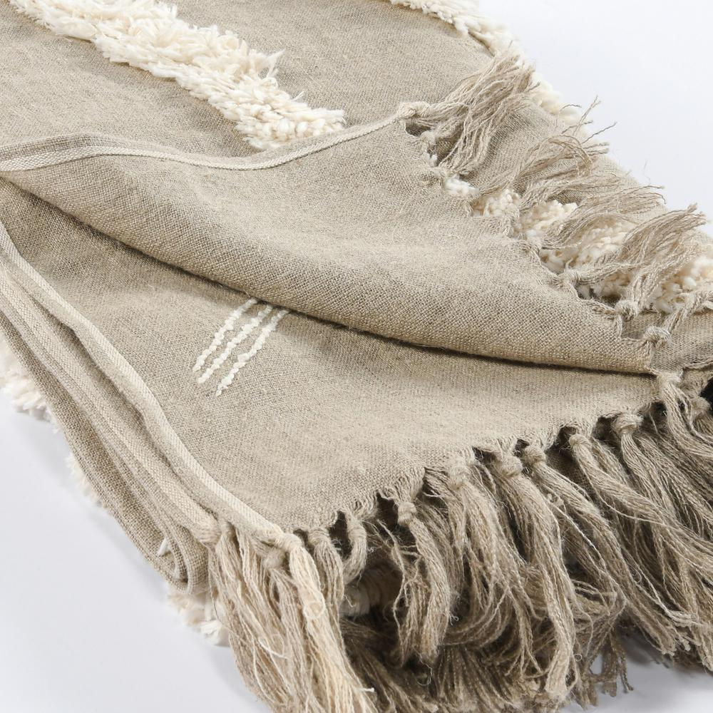 Rowan 50"x 70" Throw Blanket in Ivory by Kosas Home