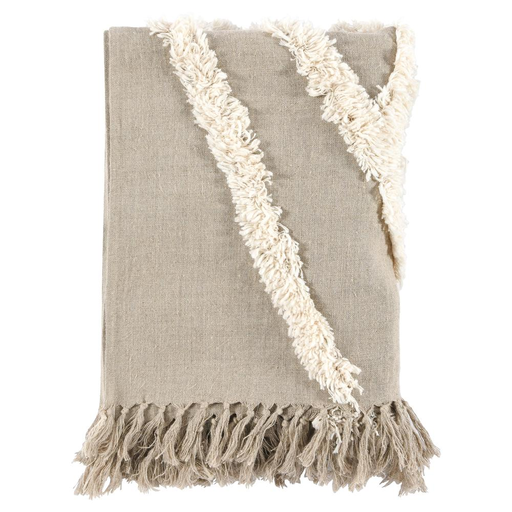 Rowan 50"x 70" Throw Blanket in Ivory by Kosas Home