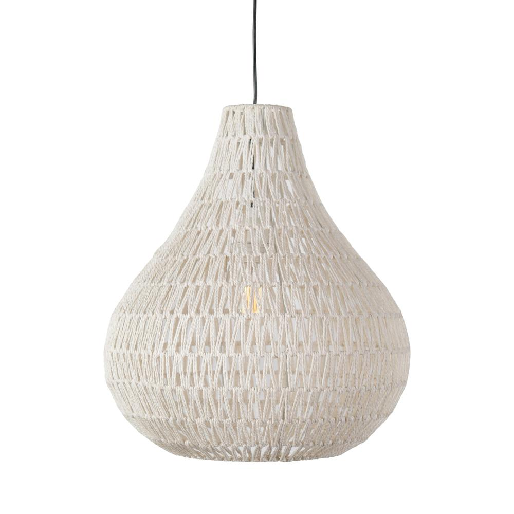Quaid 1-Light Woven White Pendant By Kosas Home