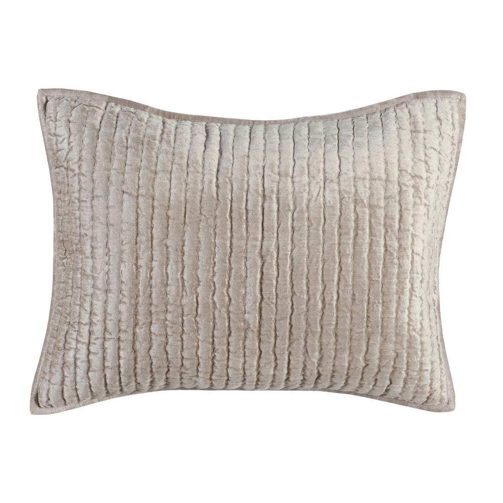Dimitry 100% Rayon Velvet Pebble Beige Standard Sham by Kosas Home