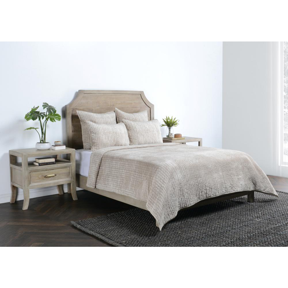 Dimitry 100% Rayon Velvet Pebble Beige Standard Sham by Kosas Home