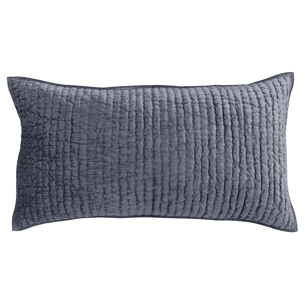 Dimitry 100% Rayon Velvet Sea Fog Blue King Sham by Kosas Home