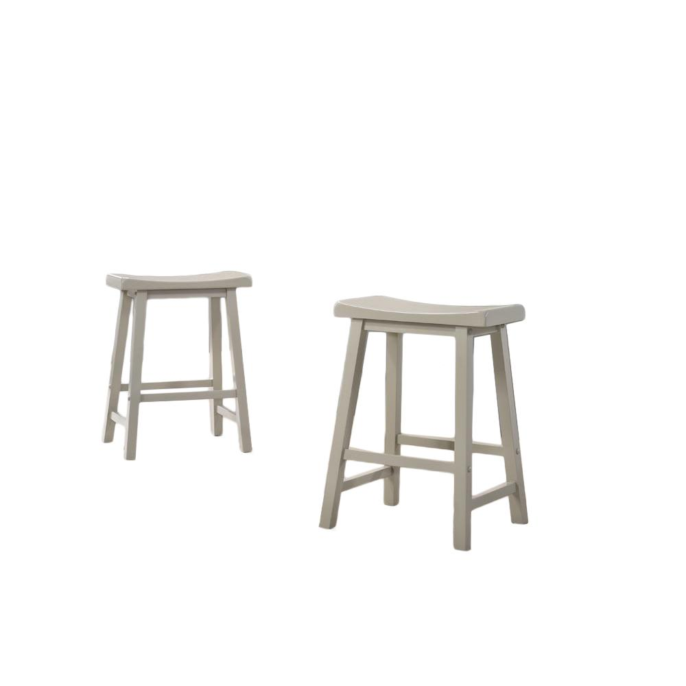 Set of 2 Alonzo Light Gray Backless Ergonomic Counter Height Stool
