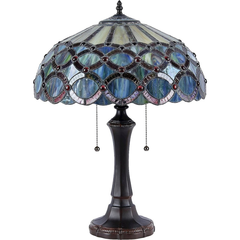 PRISMA Tiffany-style 2 Light Table Lamp 16" Shade