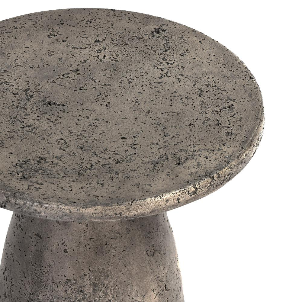 Collins 16" Concrete Outdoor Accent Table in Dark Gray