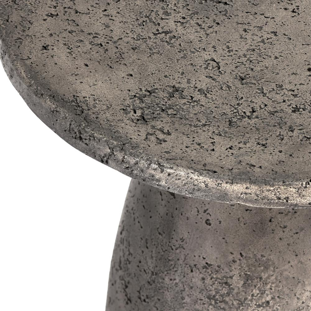 Collins 16" Concrete Outdoor Accent Table in Dark Gray