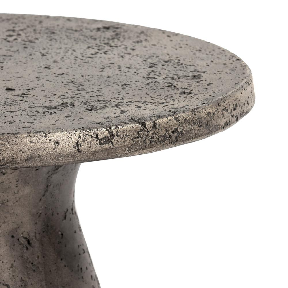 Collins 16" Concrete Outdoor Accent Table in Dark Gray