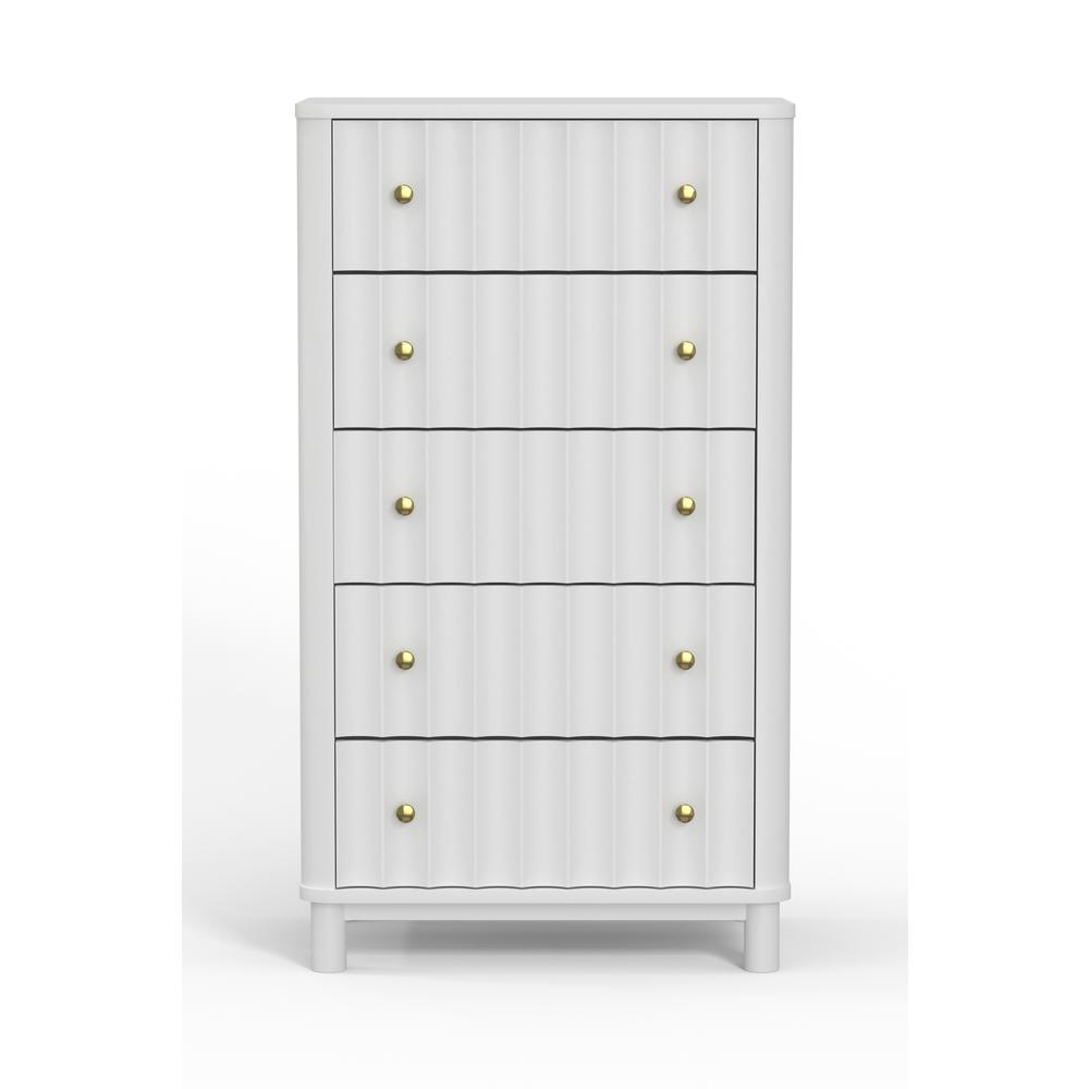 Stapleton 5 Drawer Chest, White