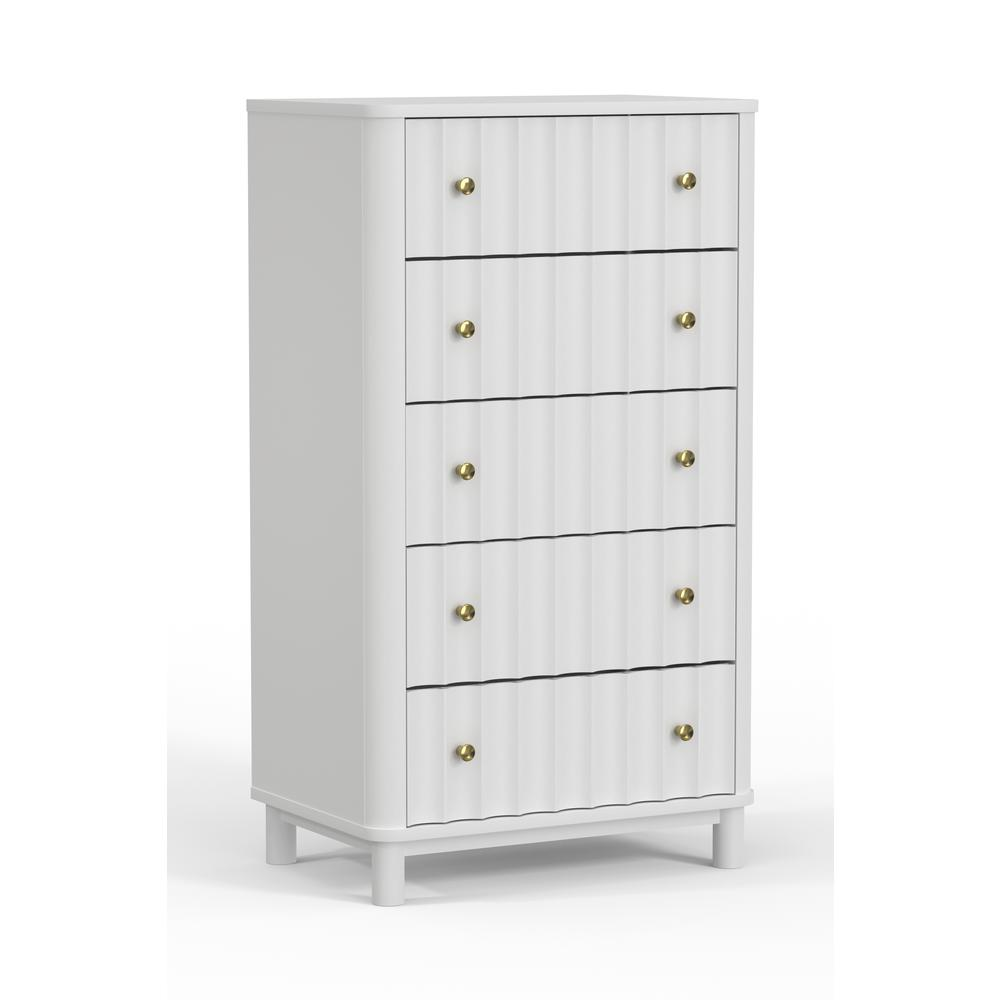 Stapleton 5 Drawer Chest, White