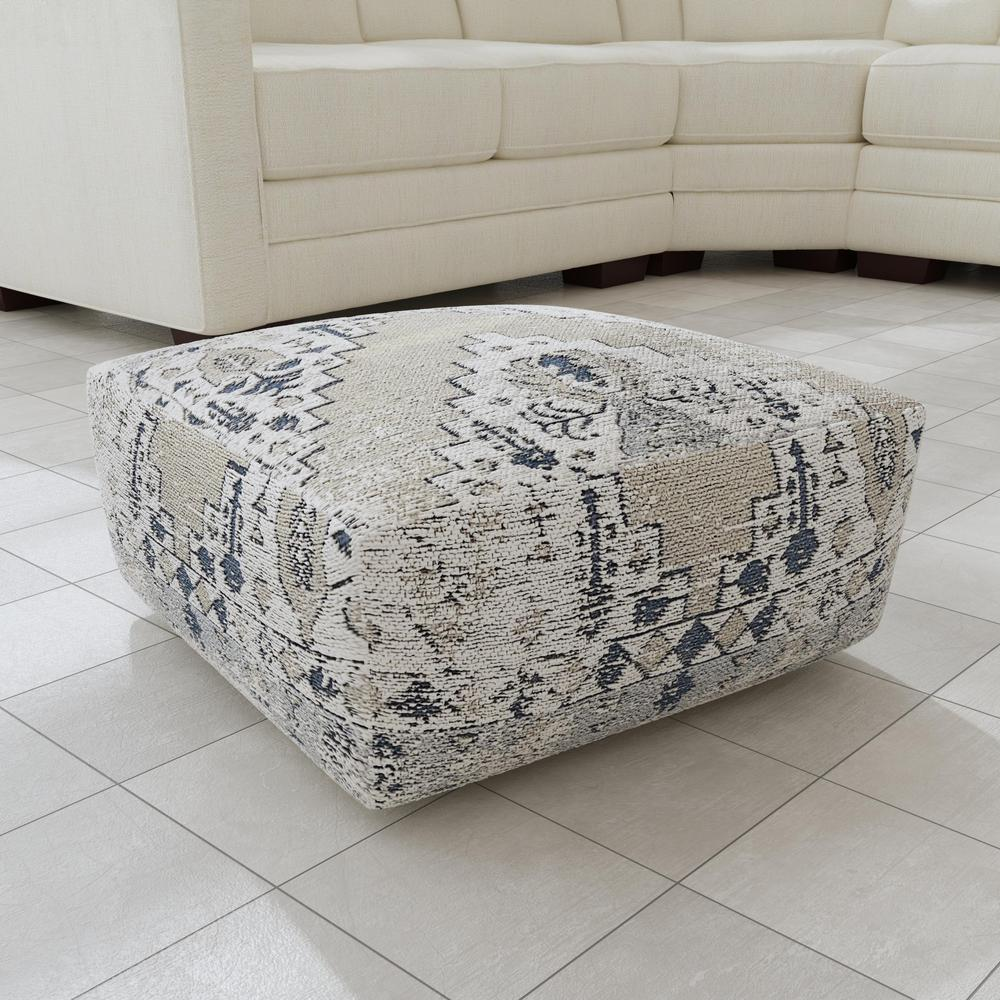 Kira Jacquard Woven Fabric Printed Pouf