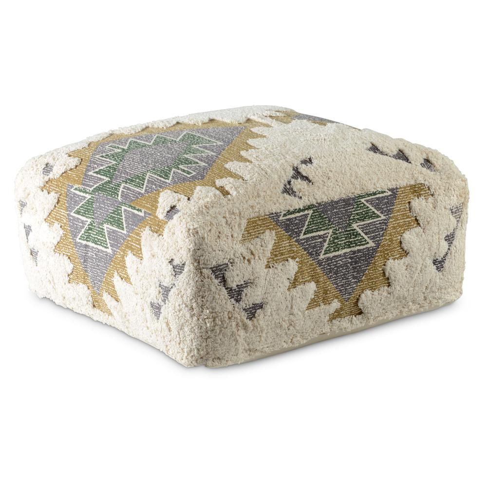 Lyssa Jacquard Fabric Pouf