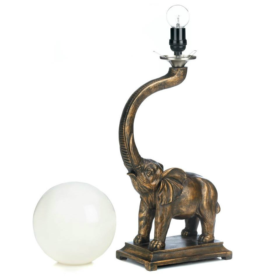 Trumpeting Elephant Globe Accent Lamp