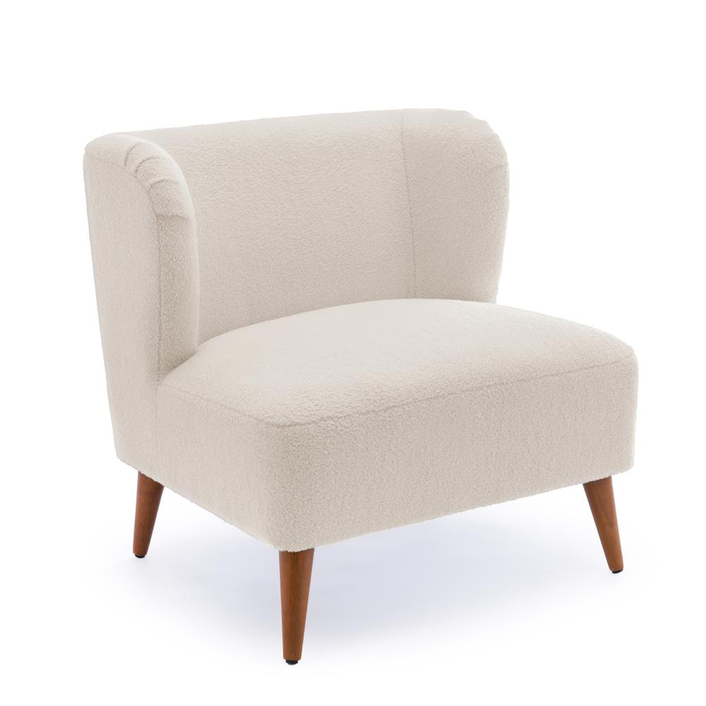 Vesper Boucle Accent Chair - Milky White