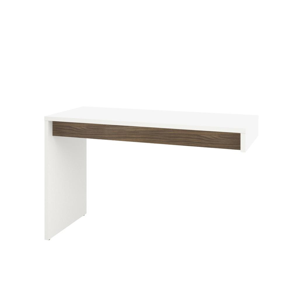 Liber-T 2 Piece Home Office Set, White and Walnut