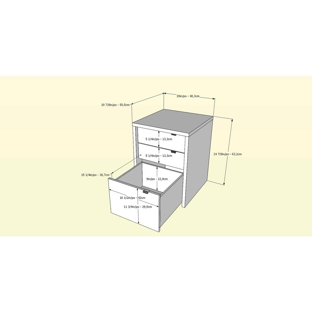 Liber-T 2 Piece Home Office Set, White and Walnut