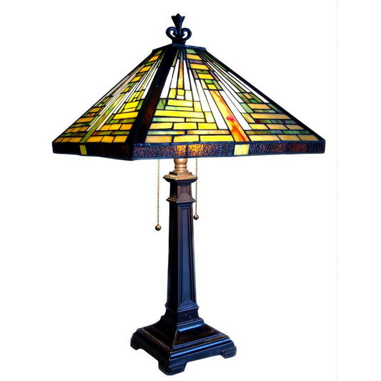 Tiffany-style 2 Light Mission Table Lamp 14" Shade