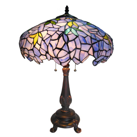 Tiffany-style 2 Light Wisteria Table Lamp 16" Shade