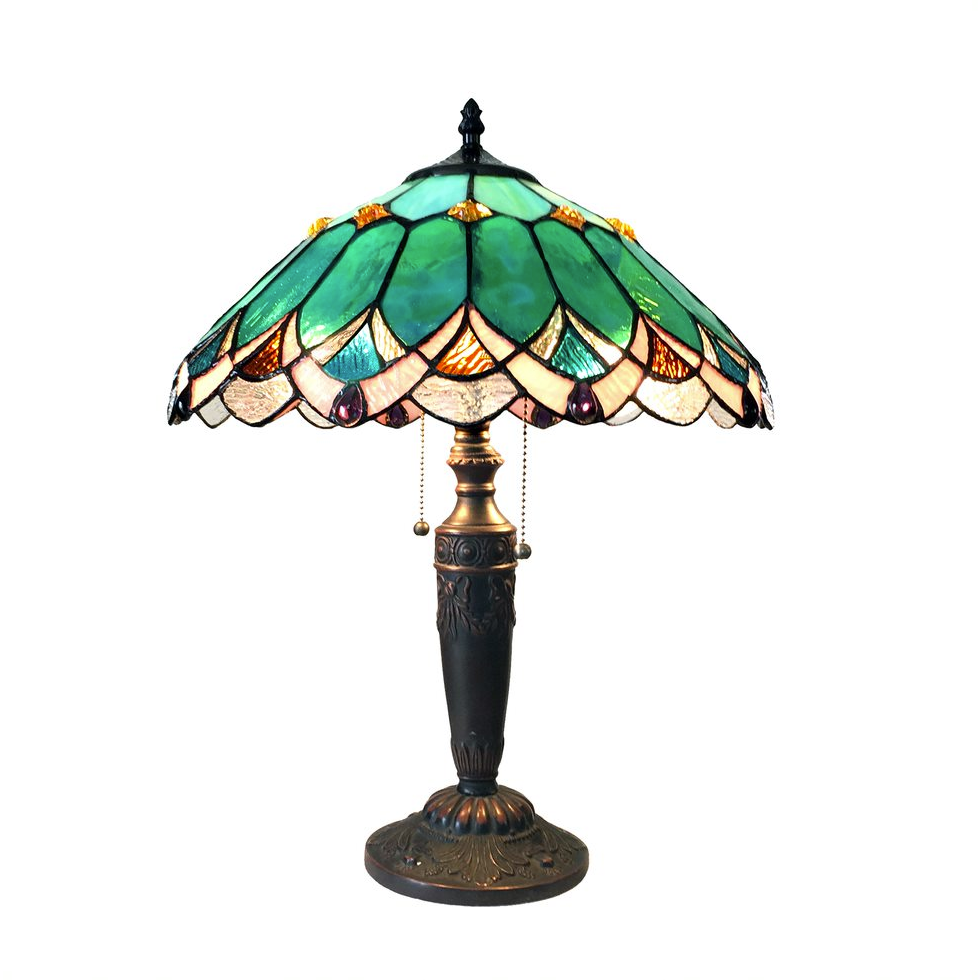 DEMETER Tiffany-style 2 Light Table Lamp 16" Shade