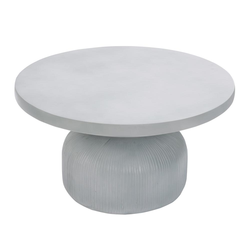 Light Gray MgO Indoor and Outdoor Round Coffee Table