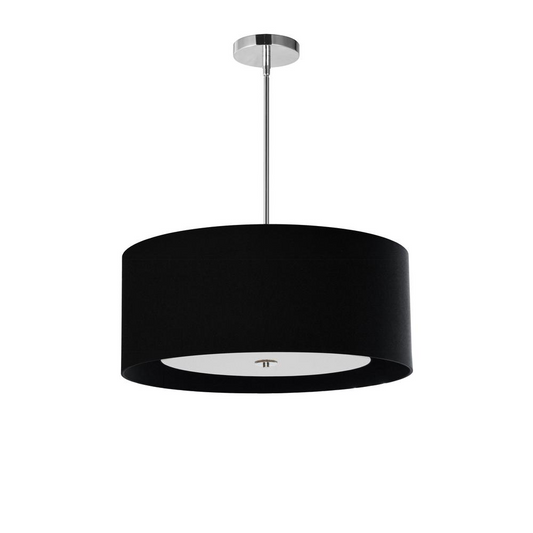 4 Light Helena Pendant PC, Black w/White Diffuser