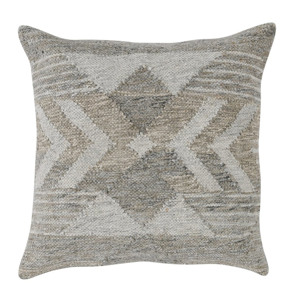 Nixie 22" Outdoor Throw Pillow in Gray by Kosas Home