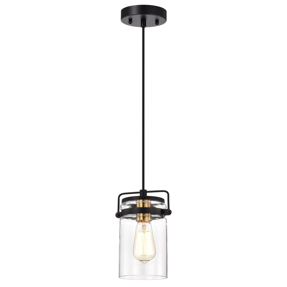 CHLOE Lighting NOVA Transitional 1 Light Textured Black Mini Pendant Ceiling Fixture 6" Wide