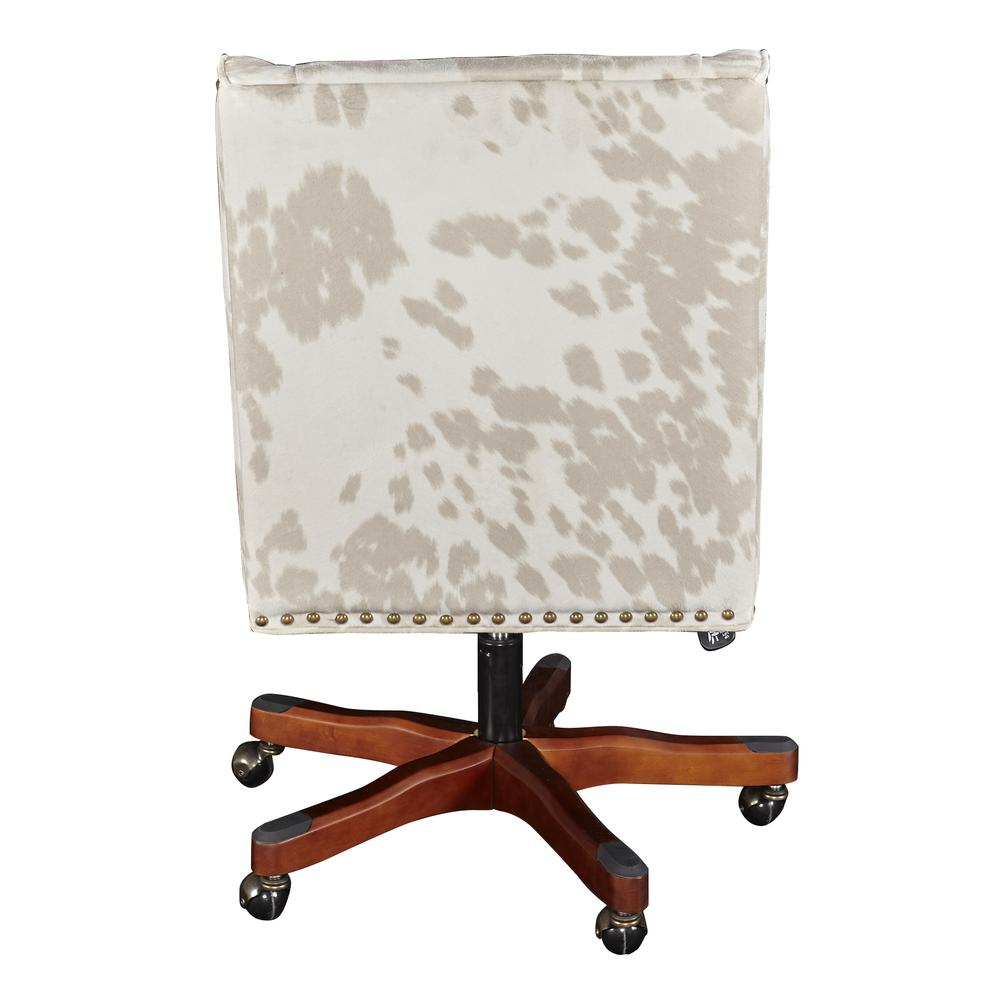 Draper Linen Office Chair, Light Cow Print