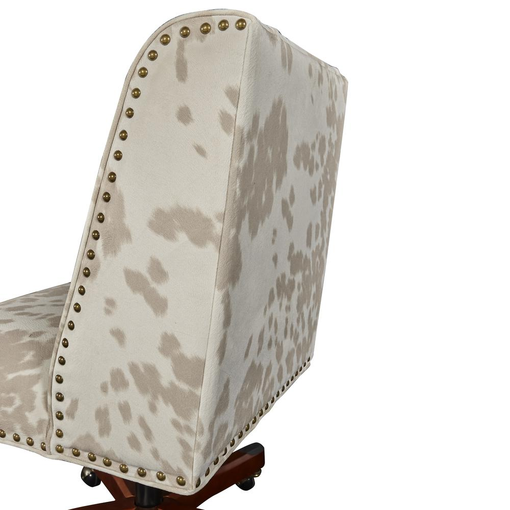 Draper Linen Office Chair, Light Cow Print