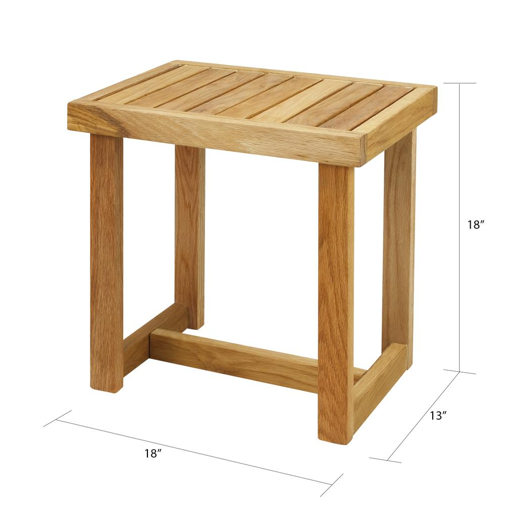 Taev 18" Shower Bench with Solid American White Oak