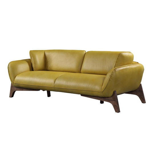 Pesach Sofa, Mustard Leather