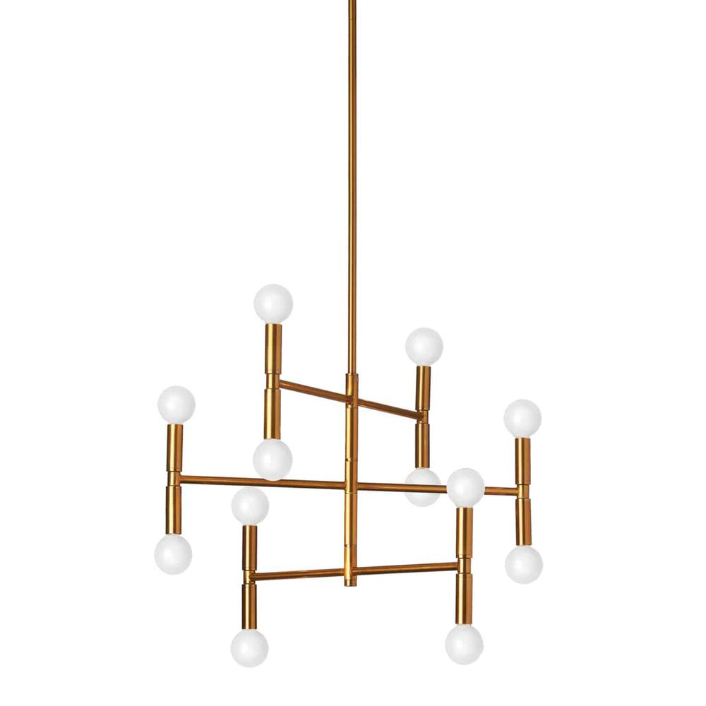 12 Light Chandelier, Vintage Bronze Finish