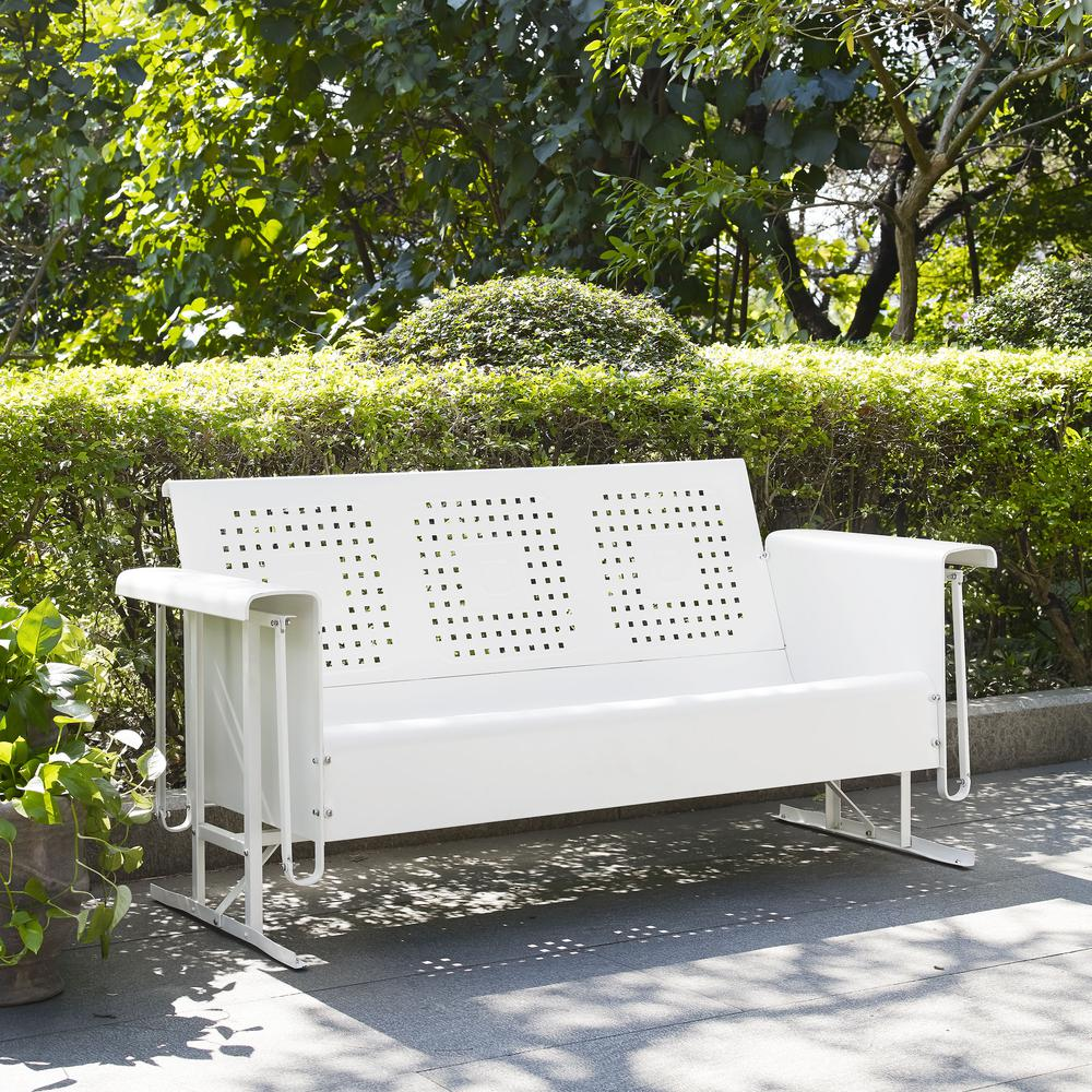 Bates Outdoor Metal Sofa Glider White