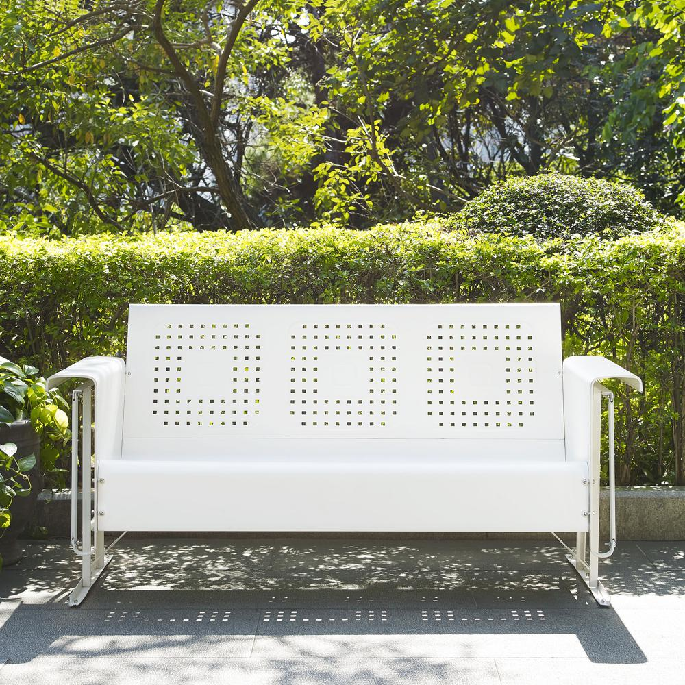 Bates Outdoor Metal Sofa Glider White