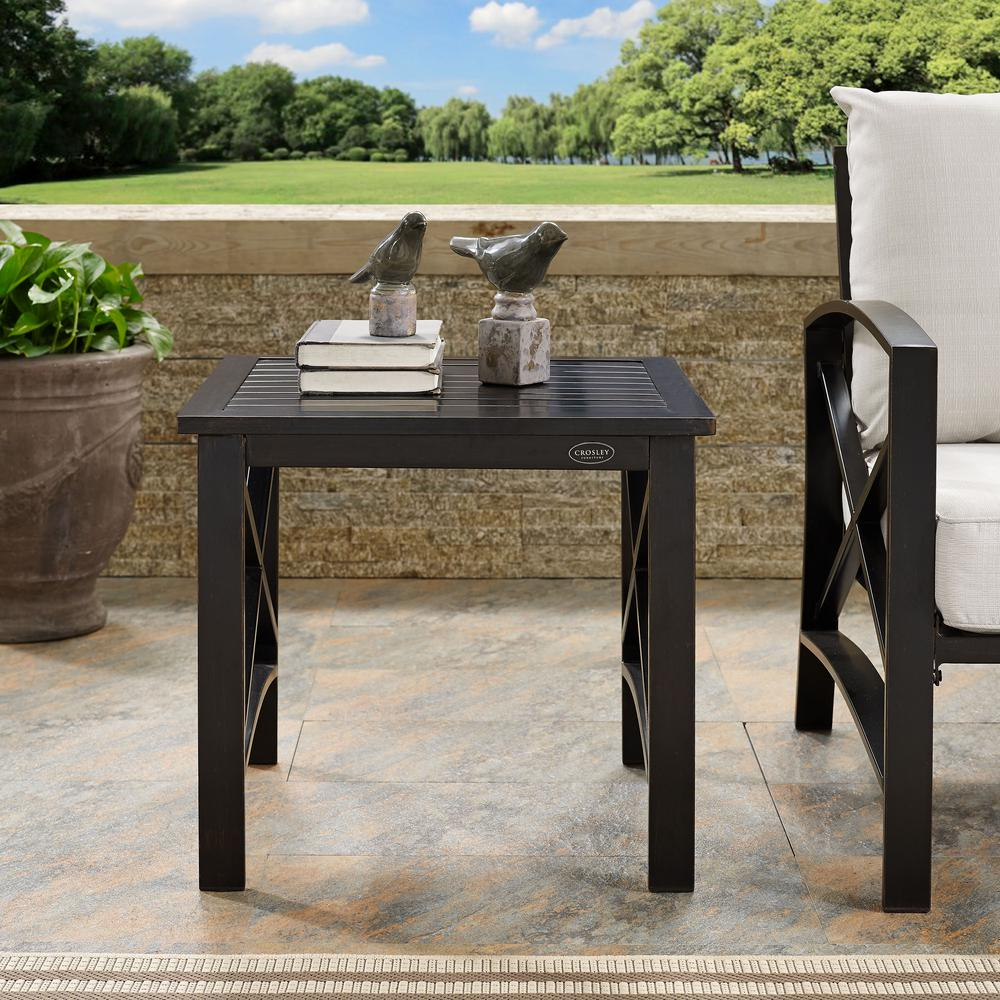 Kaplan Outdoor Metal Side Table Oil Rubbed Bronze