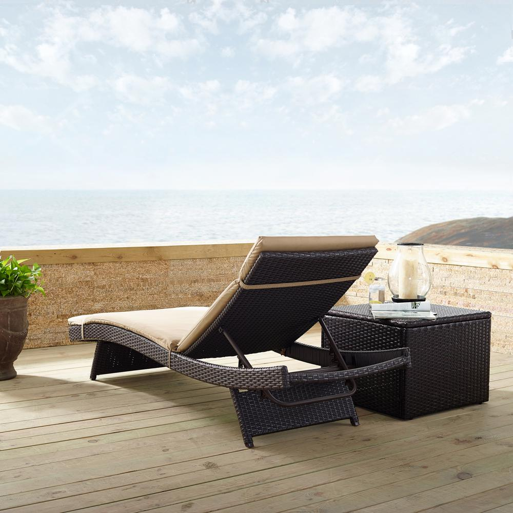 Biscayne Outdoor Wicker Chaise Lounge Mocha/Brown