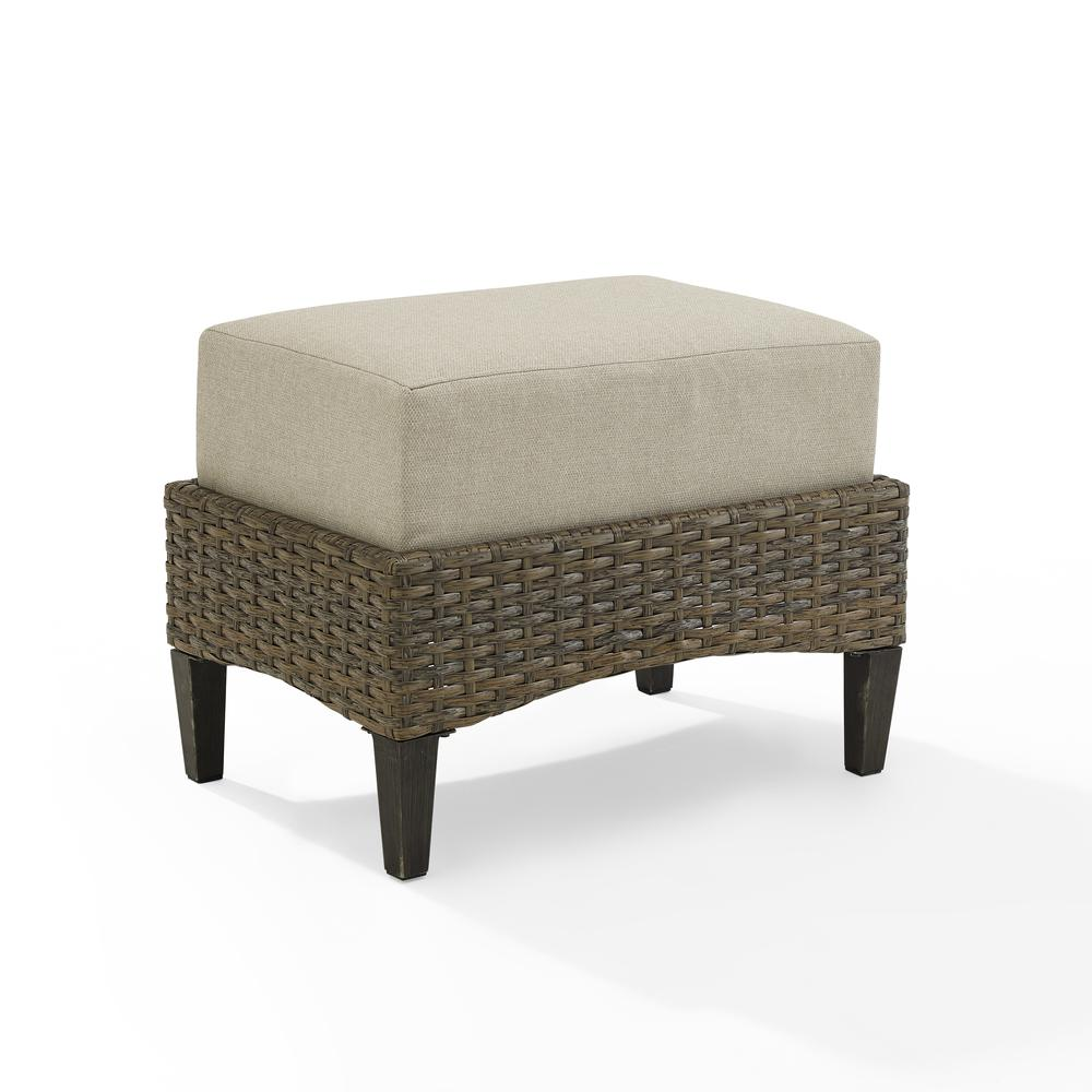 Rockport Outdoor Wicker Ottoman Oatmeal/Light Brown