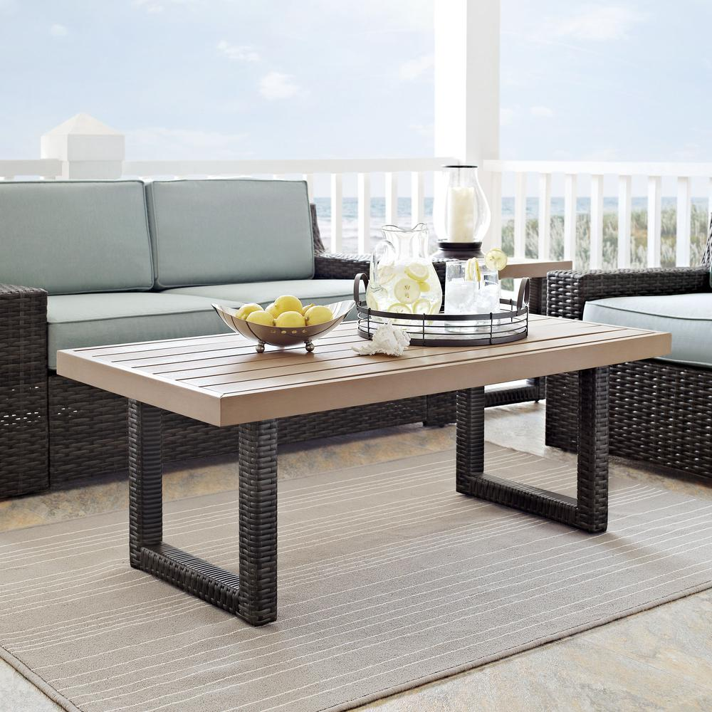 Flora Outdoor Wicker Coffee Table Mist/Brown