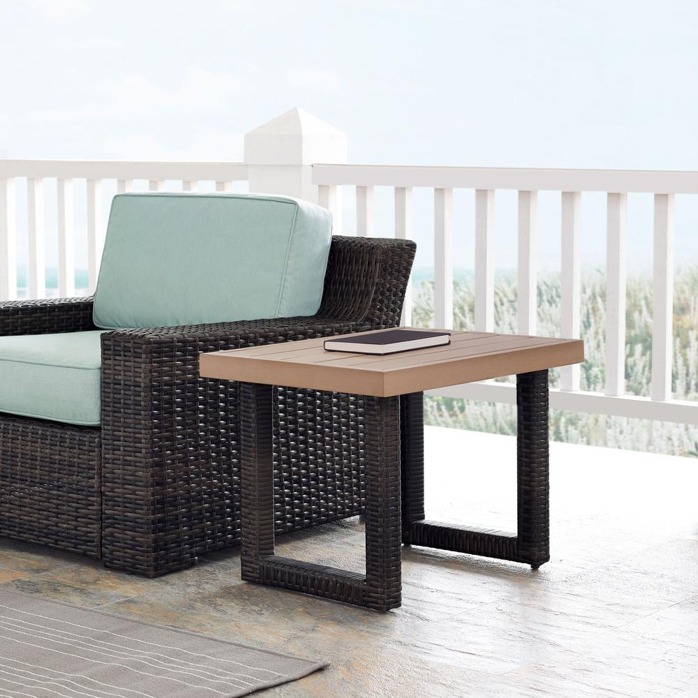 Beaufort Outdoor Wicker Side Table Brown