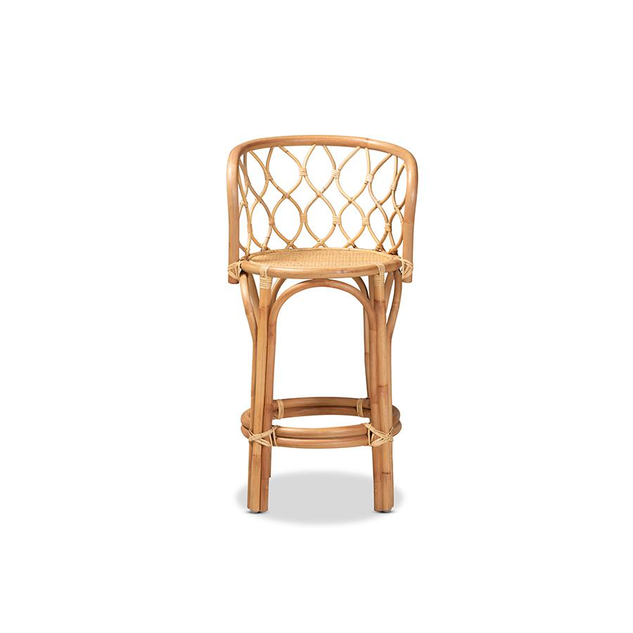 bali & pari Diana Modern and Contemporary Natural Finished Rattan Counter Stool