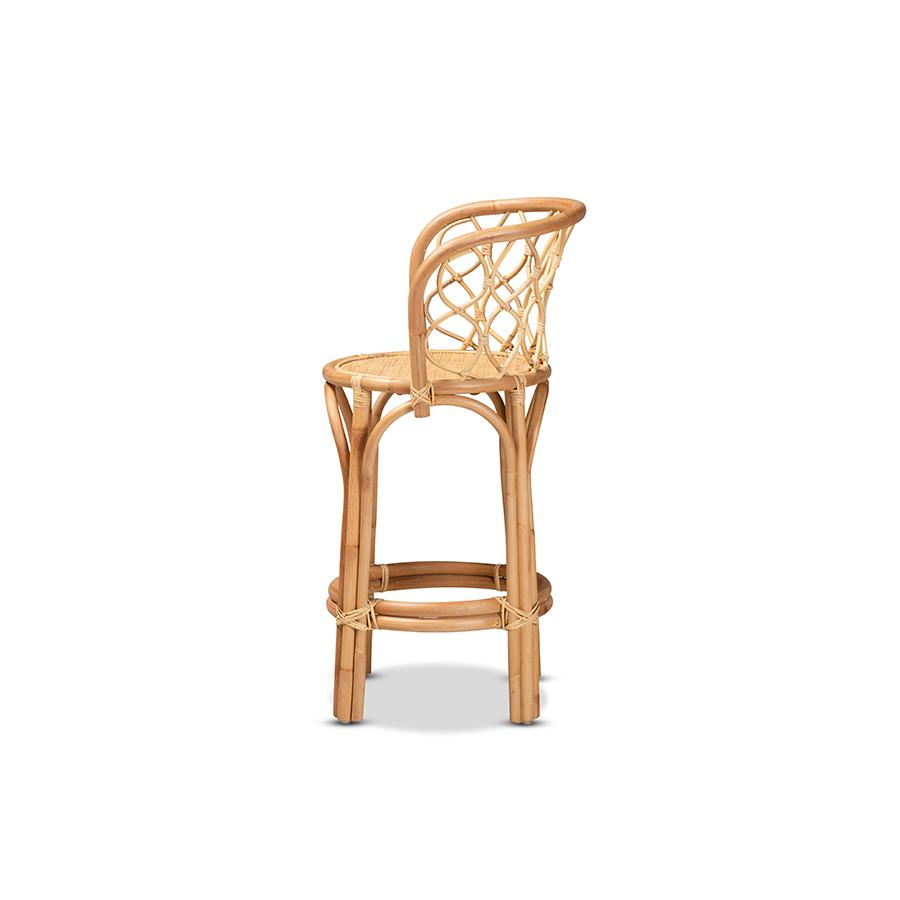 bali & pari Diana Modern and Contemporary Natural Finished Rattan Counter Stool