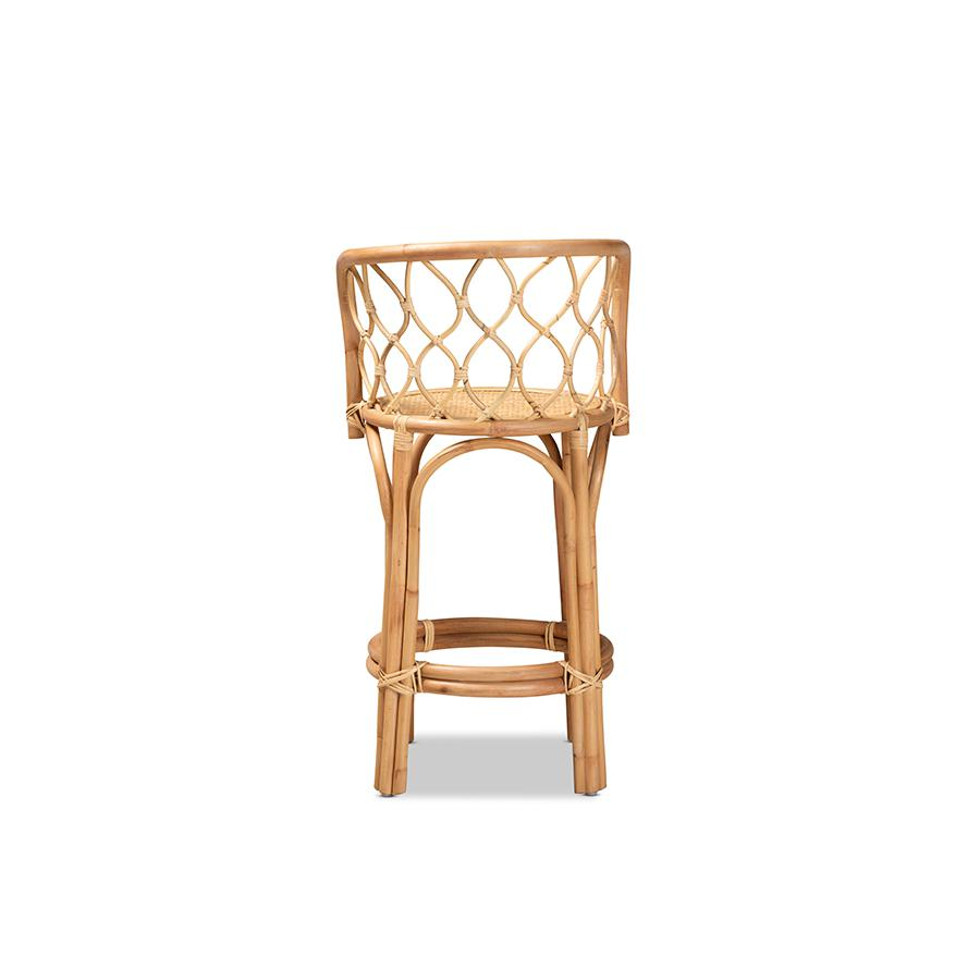 bali & pari Diana Modern and Contemporary Natural Finished Rattan Counter Stool