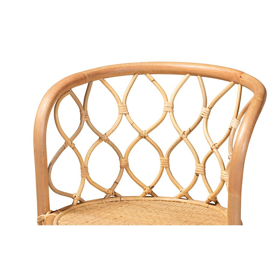 bali & pari Diana Modern and Contemporary Natural Finished Rattan Counter Stool