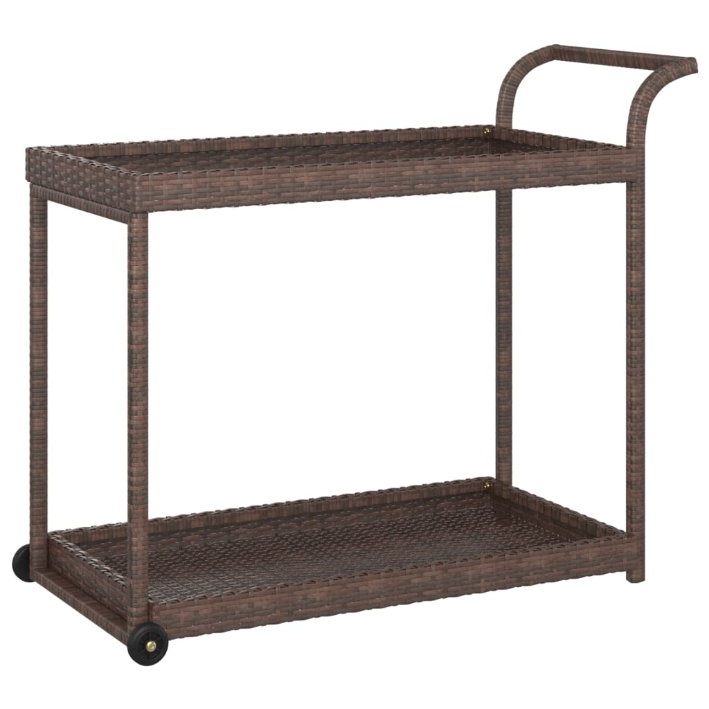 Amir Bar Cart Brown Poly Rattan