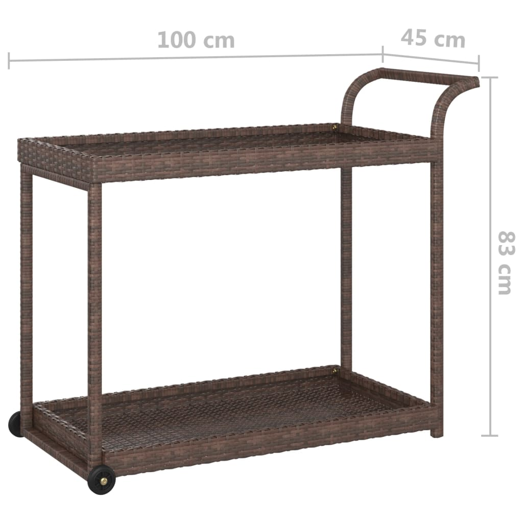 Amir Bar Cart Brown Poly Rattan