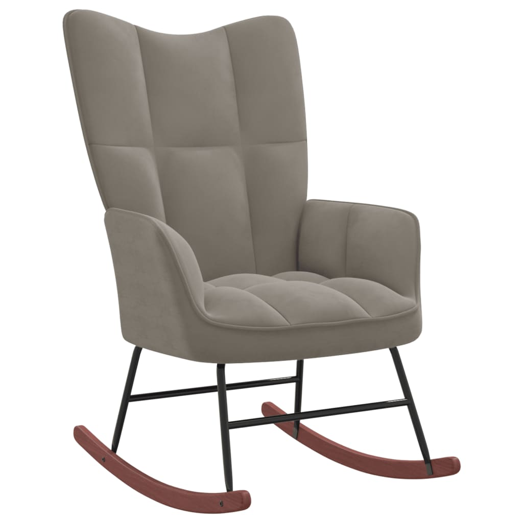 Hazel Rocking Chair with Ottoman Light Gray