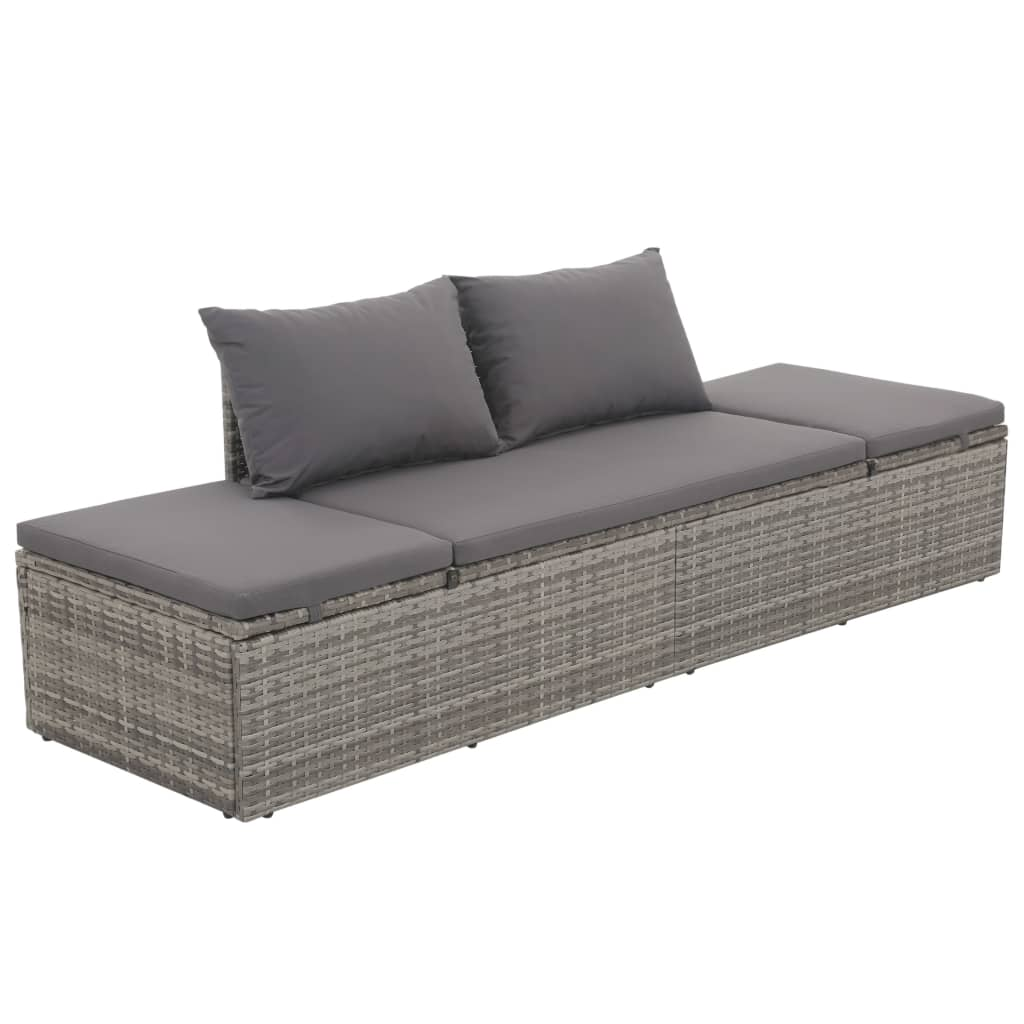 Amias Patio Bed Gray Poly Rattan