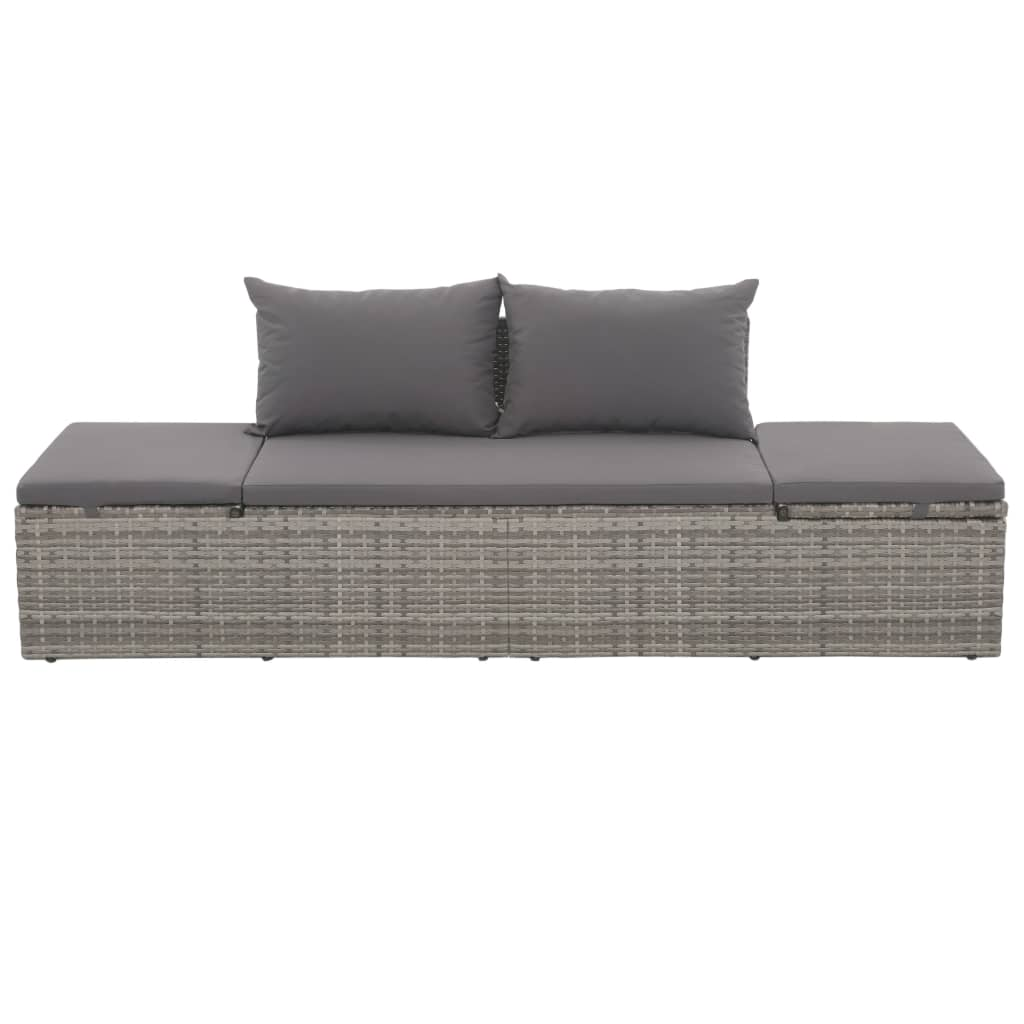 Amias Patio Bed Gray Poly Rattan